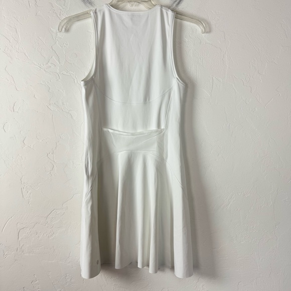 Athleta Dress Ace Tennis Athletic Workout Golf Running Solid White Zip Down Knit - Picture 2 of 7